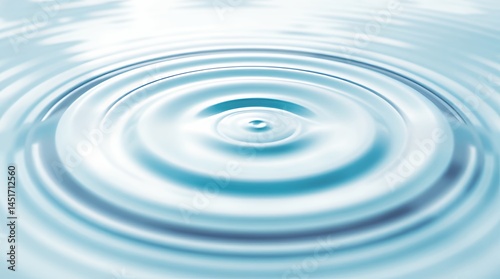 Rippling concentric circles expand serene light blue water surface calm