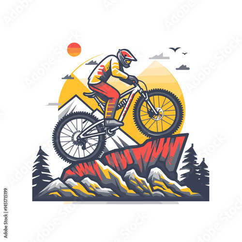 vector illustration of a cyclist riding a bike