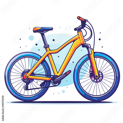 Yellow bike with blue wheels