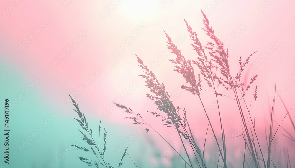 Obraz premium Gentle breezes in vibrant fields nature photography soft light environment serene viewpoint dreamlike atmosphere