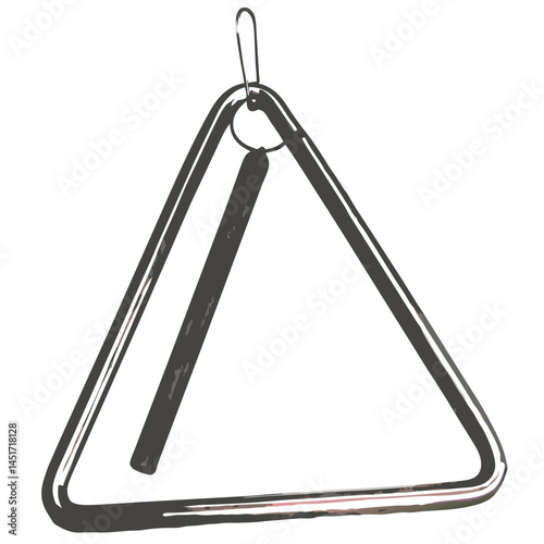 Triangle hang music instrument in silver color  