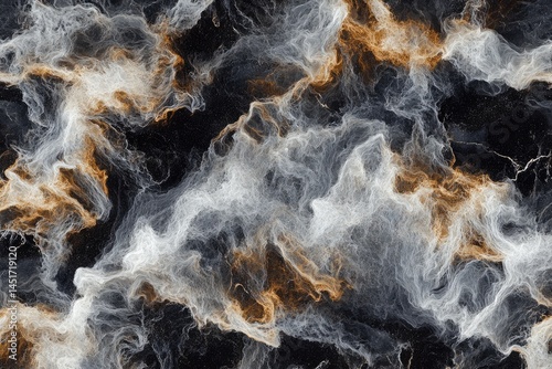 Wallpaper Mural Abstract swirling patterns of white, gold, and dark gray Torontodigital.ca