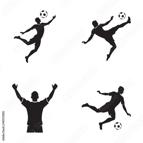 Tackling, Celebrating, Passing, Diving Silhouettes