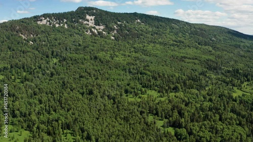 Southern Urals, Zyuratkul National Park: mountain range. Aerial view.