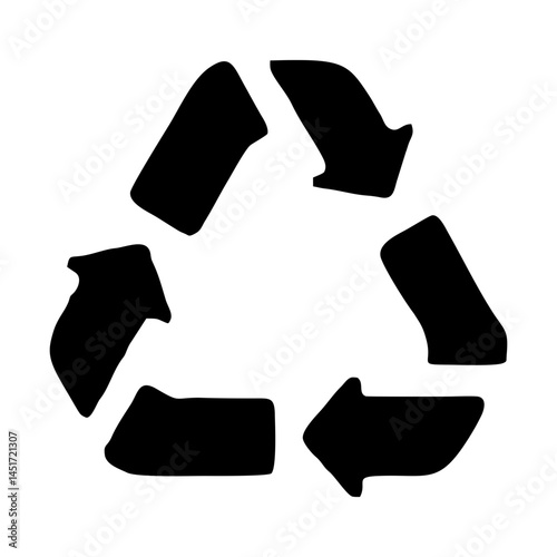 environmental sustainability symbol - waste recycling Black