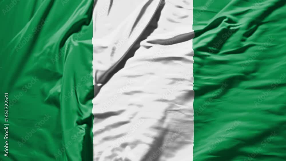 nigeria waving flag – realistic cloth animation