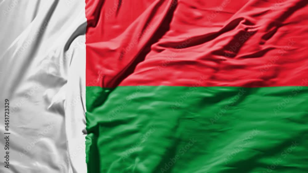 madagascar waving flag – realistic cloth animation