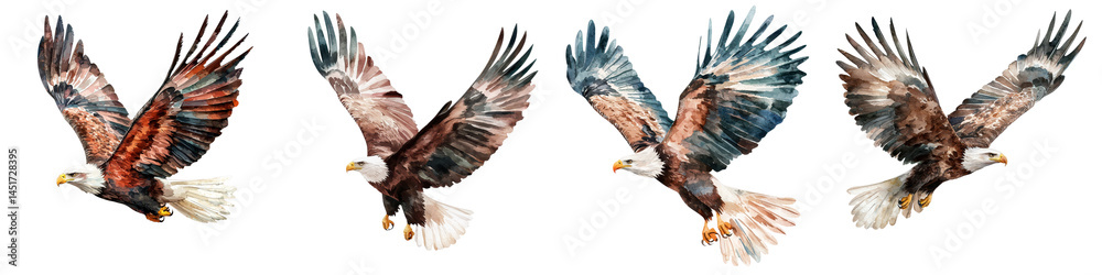 Obraz premium Majestic bald eagles in flight