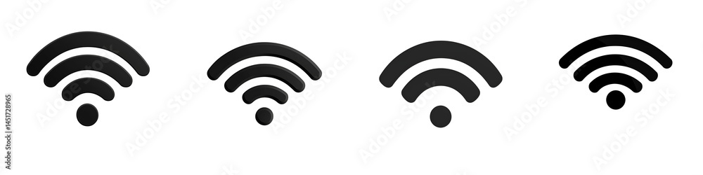 Wireless connectivity icons representing internet access and communication. Wireless connectivity icons representing internet access and communication.