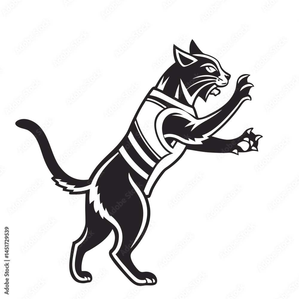 Fototapeta premium black and white cat