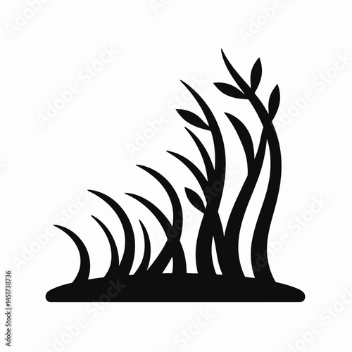  very simple flat and single minimalist Hair Growth Silhouettes in black on a white background