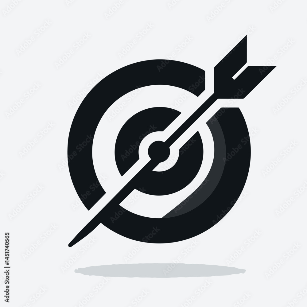 very simple flat and single minimalist Hitting Target Silhouettes in black on a white background very simple flat and single minimalist Hitting Target Silhouettes in black on a white background