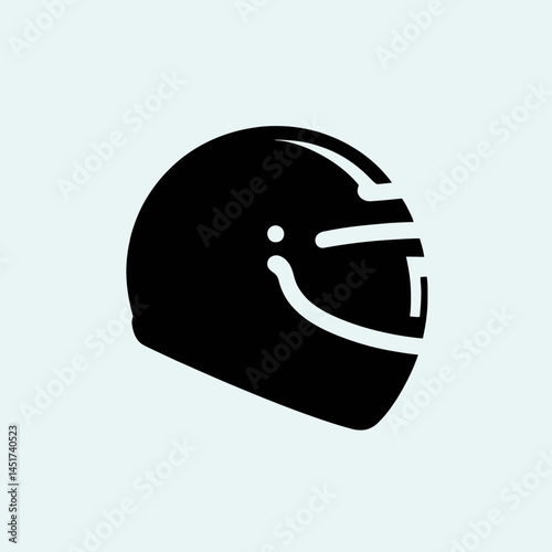  very simple flat and single minimalist Motorcycle Helmet Silhouettes in black on a white background 