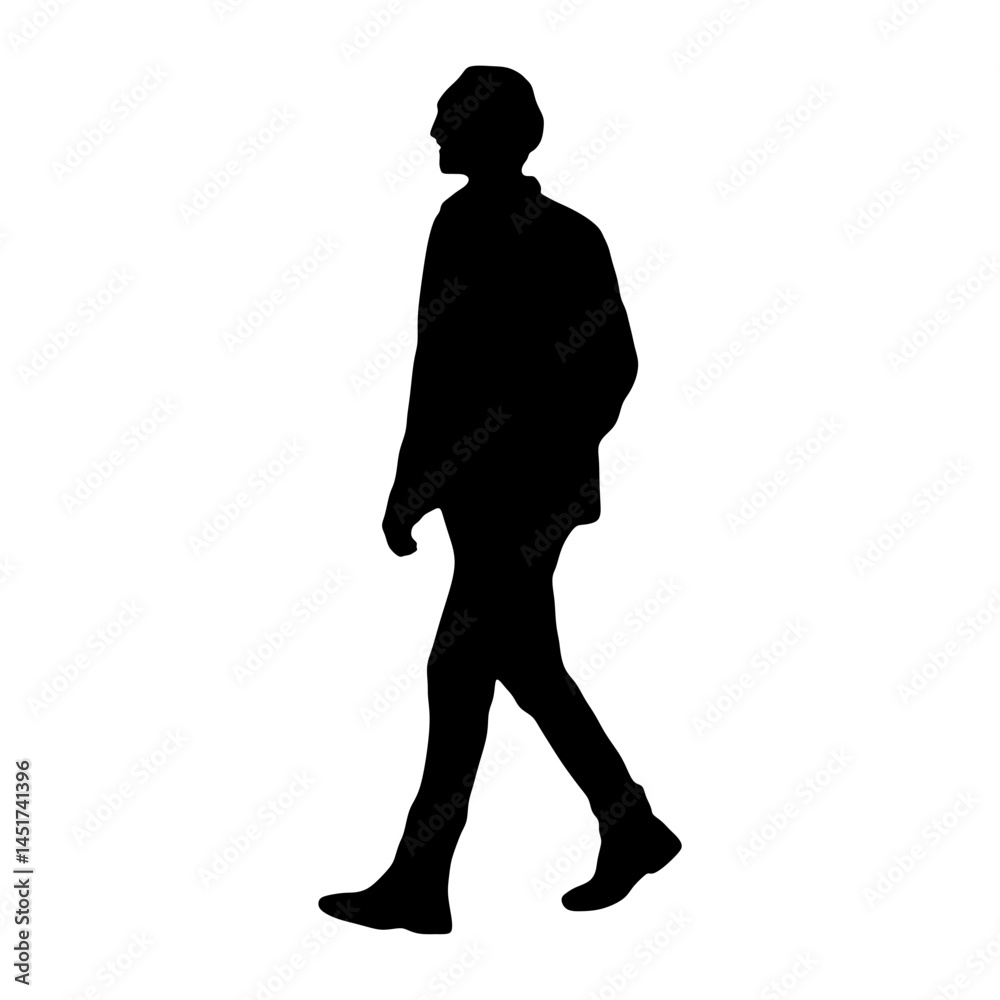 Fototapeta premium Silhouette of a man walking isolated on transparent background