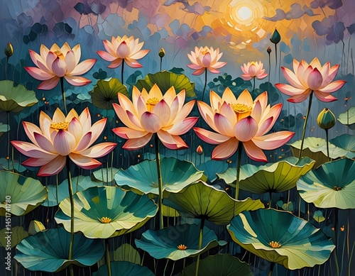 water lily in the pond