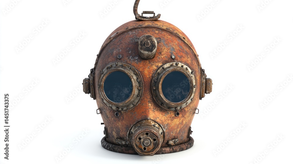 Fototapeta premium Rusty diving helmet, detailed view