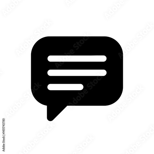  very simple flat and single minimalist Instant Message Silhouettes in black on a white background 