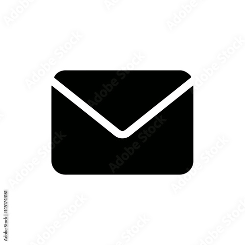  very simple flat and single minimalist Email Silhouettes in black on a white background 