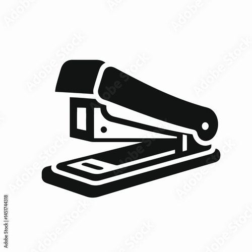 very simple flat and single minimalist Stapler Silhouettes in black on a white background