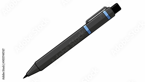 Fountain pen vector illustration with writing tools and office-related design elements