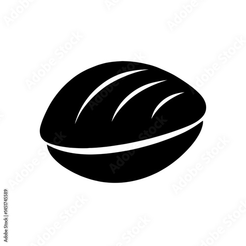  very simple flat and single minimalist Clams Silhouettes in black on a white background 