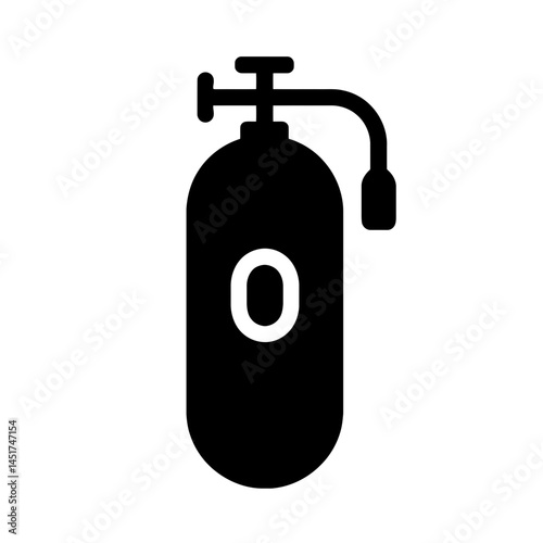  very simple flat and single minimalist Oxygen Tank Silhouettes in black on a white background