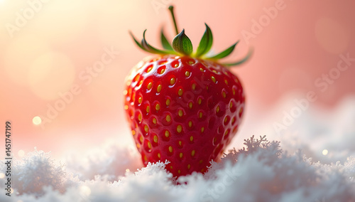 fresh strawberry on a white background strawberry of the snow