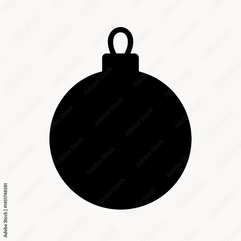 Obraz premium very simple flat and single minimalist Christmas Ball Silhouettes in black on a white background