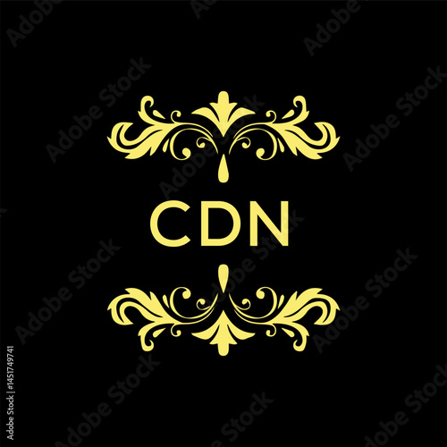 CDN letter logo design on Black background.