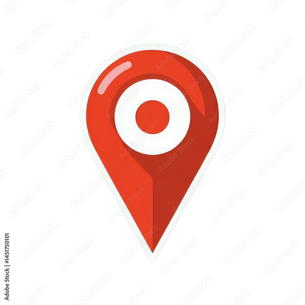 Red Location Pin Icon with Transparent Background Red Location Pin Icon with Transparent Background