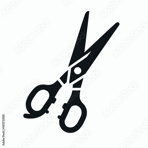 very simple flat and single minimalist Shears Silhouettes in black on a white background