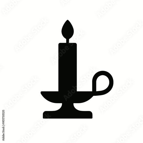  very simple flat and single minimalist Candlestick Silhouettes in black on a white background 