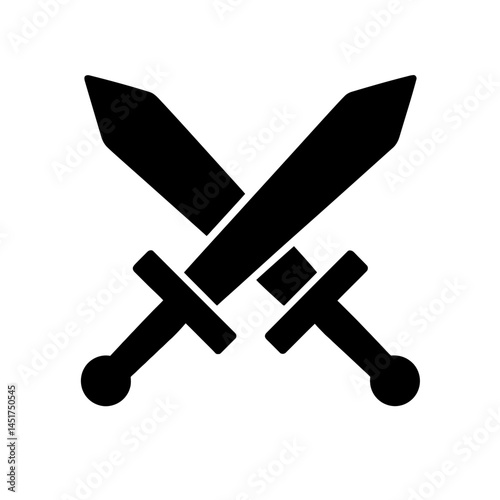  very simple flat and single minimalist Swords Silhouettes in black on a white background