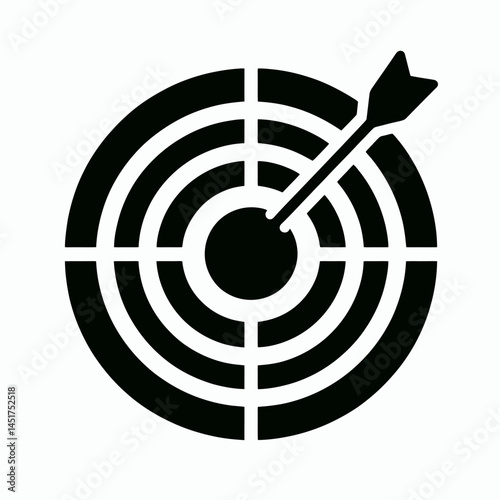  very simple flat and single minimalist Hitting Target Silhouettes in black on a white background 