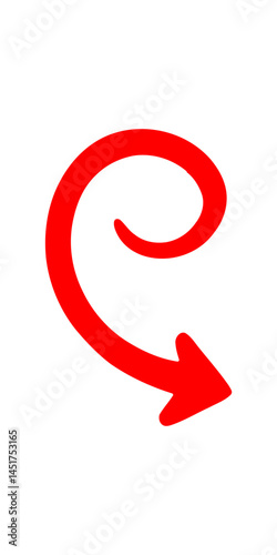 Free Download Curving Red Arrow with Swirling Design Element - GFXLoad
