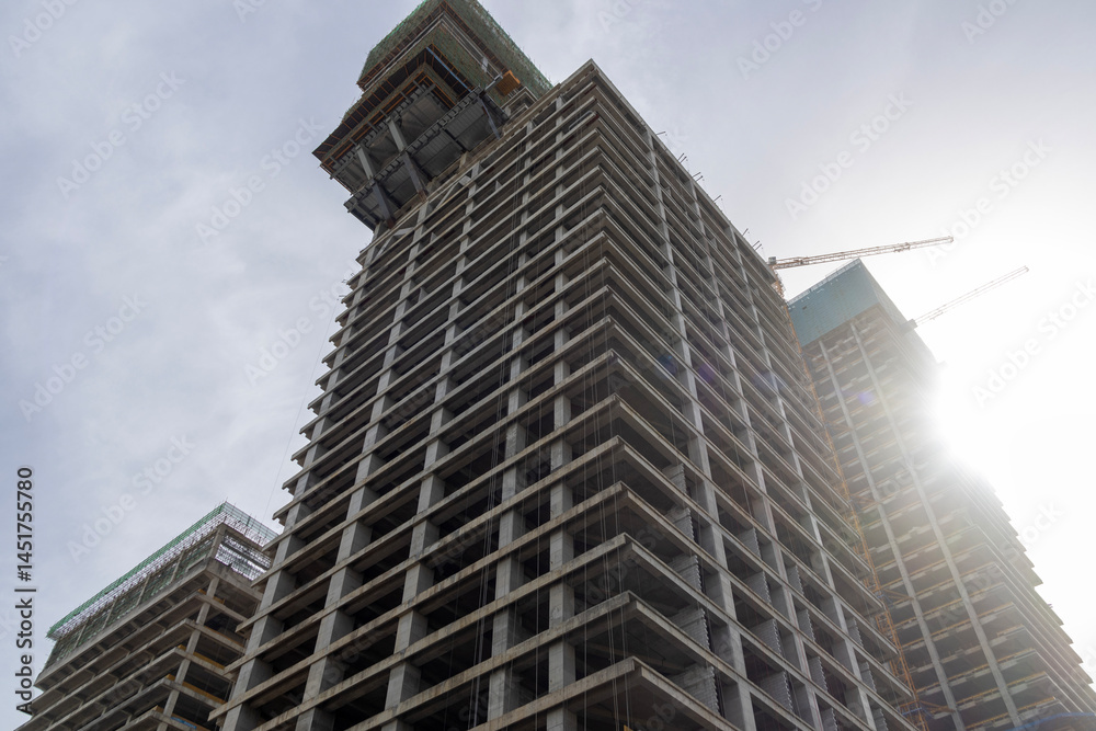 Construction of high-rise office building
