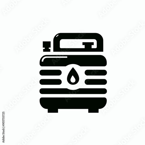  very simple flat and single minimalist Gas Container Silhouettes in black on a white background 