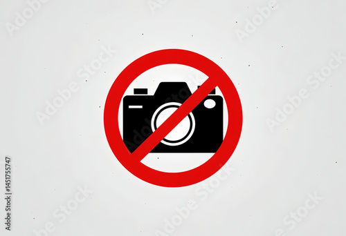 No Photography Sign on Light Background