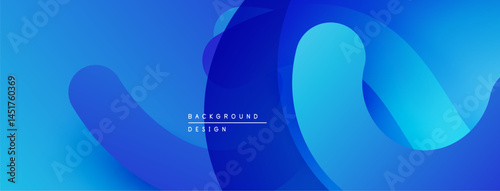 Abstract blue waves create dynamic background. Smooth gradients, flowing shapes suggest movement, depth. Modern design element.