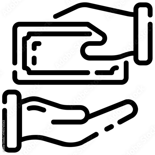 cash payment vector outline icon