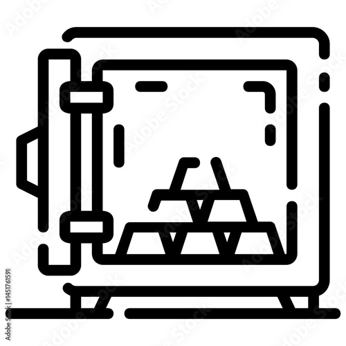 open safe vector outline icon