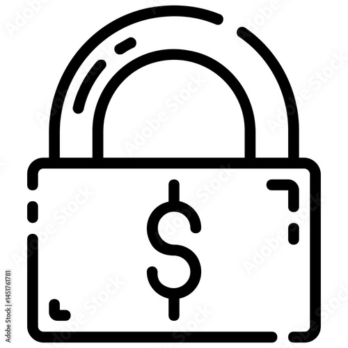 money lock vector outline icon
