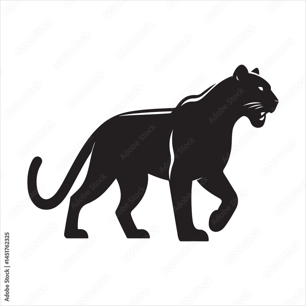 Obraz premium Majestic Black Panther Silhouette Illustration