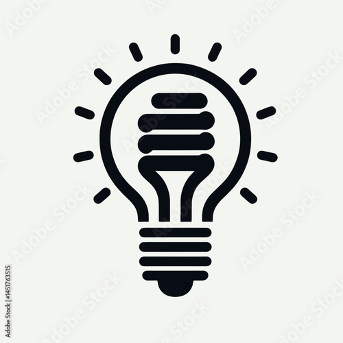  very simple flat and single minimalist Fluorescent Light Bulb Silhouettes in black on a white background 