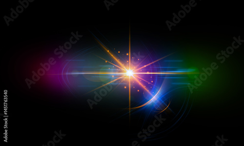 Dynamic Light Flares & Starburst Overlays – Futuristic Lens Burst and Abstract Glow Effects