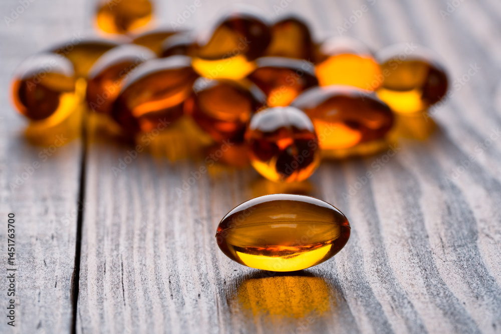 Dietary supplement containing omega 3 fish oil capsules