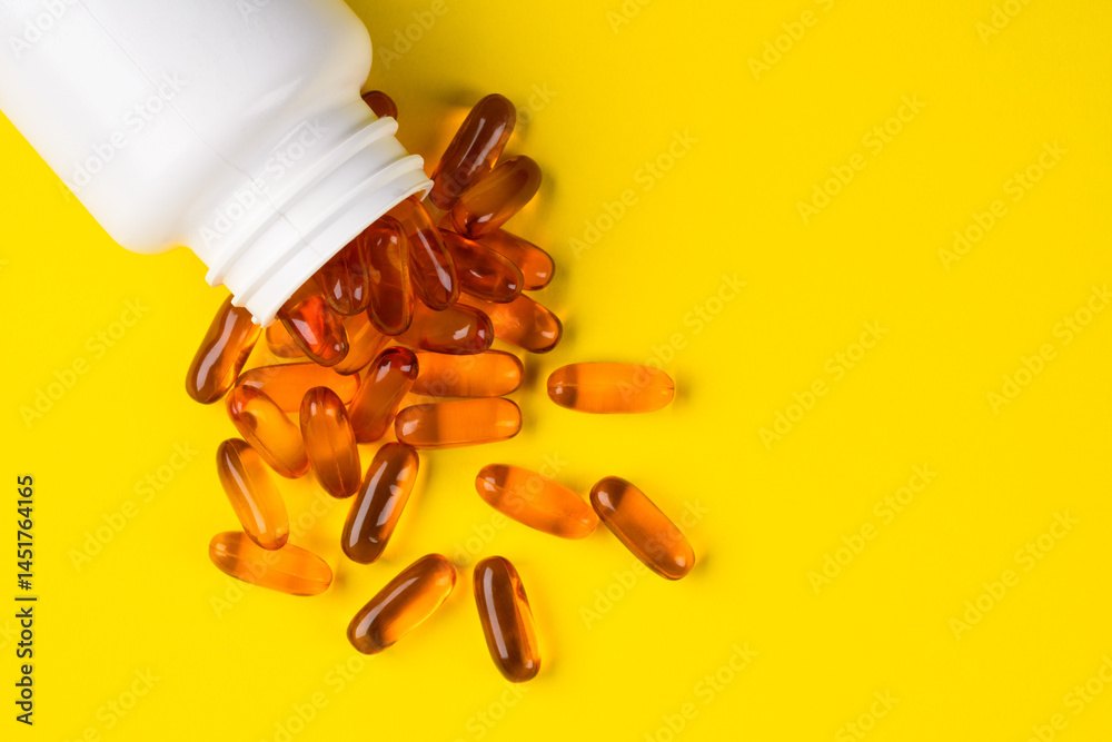 Dietary supplement containing omega 3 fish oil capsules