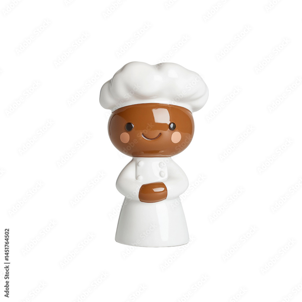 Adorable Chef Figurine Brown-Skinned Chef in White Uniform Adorable Chef Figurine Brown-Skinned Chef in White Uniform