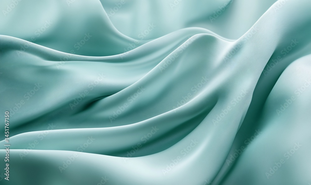 Obraz premium Flowing turquoise fabric folds gracefully