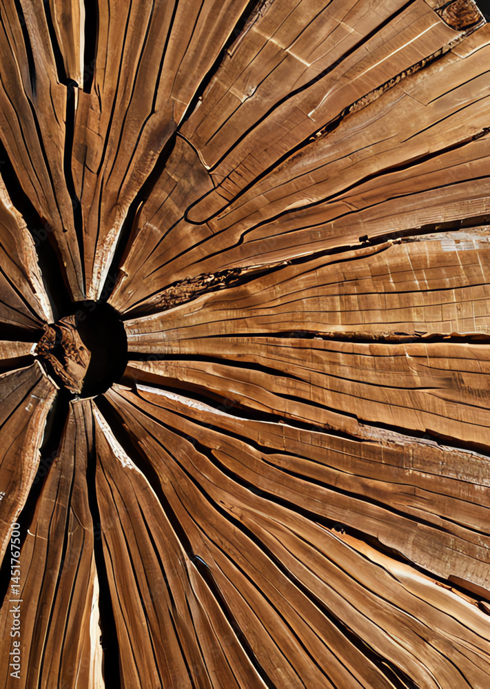 Close-Up Action of Wood Grain Texture, Nature Detail, Outdoor Setting, Photography Viewpoint, Natural Concept in high definition 4K